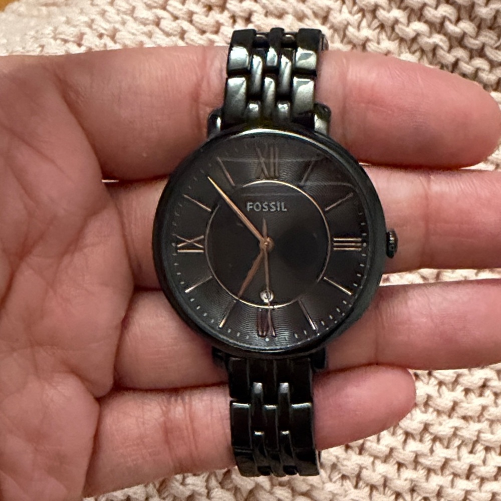 Fossil Black and Rose gold Women's Watch